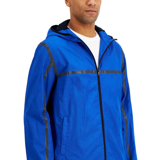  Mens Tech Zip Up Jacket, Blue, X-Large