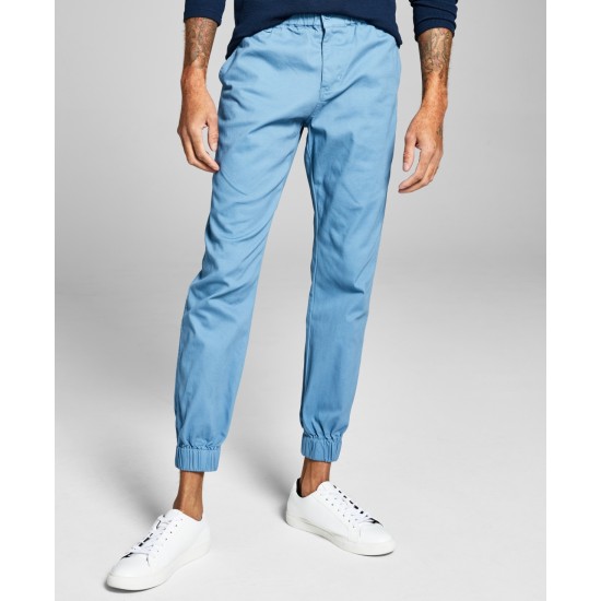  Mens Button-Front Jogger Pants, Blue, X-Large