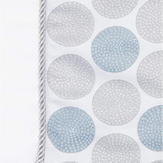  Linens Dotted Circles Collection, Bath Towel, White