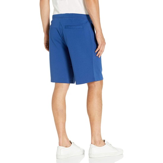  Men’s Fleece Circle Neon Logo Jogger Shorts, Blue, Small
