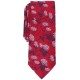  Men’s Floral Skinny Tie, Creat Red