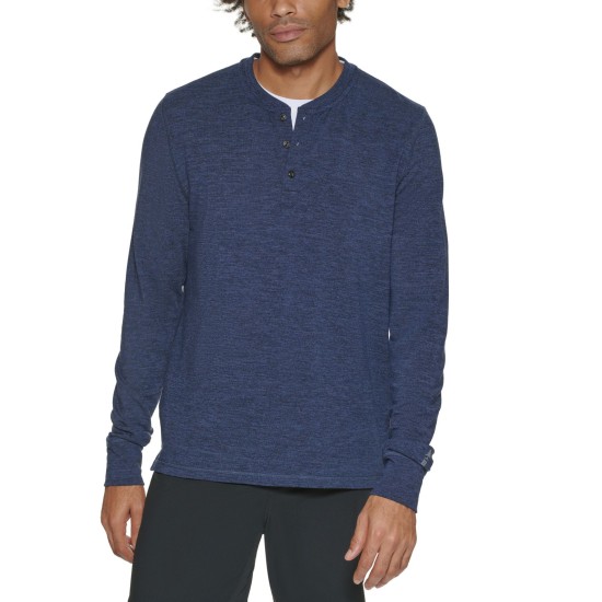  Men’s 1/4 Placket Layer Pullover Sweater, XX-Large, Blue