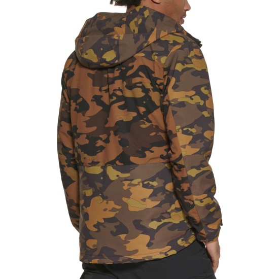 Men’s Storm Camouflage Water-Resistant Hiking Tech Jacket,Olive Camo, Medium