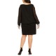 Betsy & Adam Womens Plus Size Cold-Shoulder Embellished Blouson Dress, Black/14W