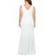Betsy & Adam Women’s Plus Size Bow-Detail Gown Dress, White, 20W
