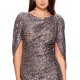 Betsy & Adam Womens Sequined Draped-Back Gown Dress, Taupe, 16