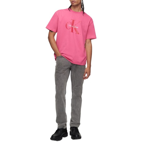  Men’s Pride Logo-Print T-Shirt, Pink, XX-Large