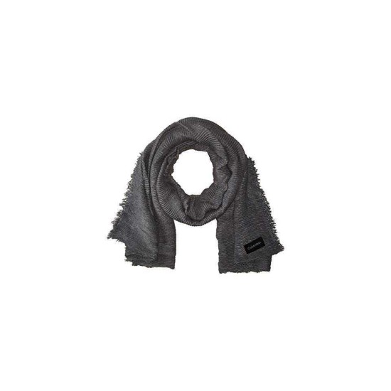  Women’s Pleated Scarf (Black, One Size)