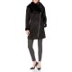  Women’s SHRARLING with ASYTMETRICAL Zipper Detail and Faux Fur Trimmed Collar, Black, X-Small