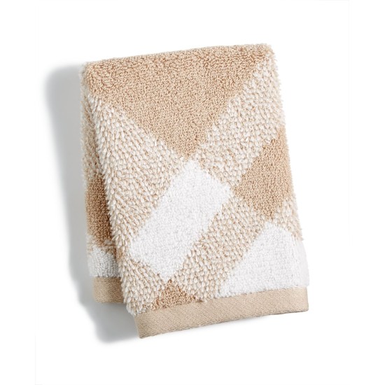  Plaid Cotton 13″ x 13″ Wash Towel, Beige