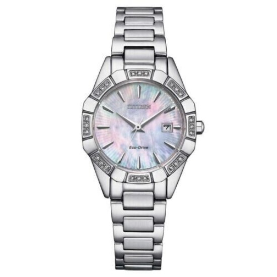  Ladies EW2650-51D Diamond Accented Stainless Steel Watch