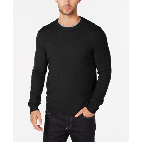  Cashmere Crew-Neck Sweater, Black, Small