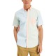  Men’s Colorblocked Stripe Shirt, Clear Water Blue, Small