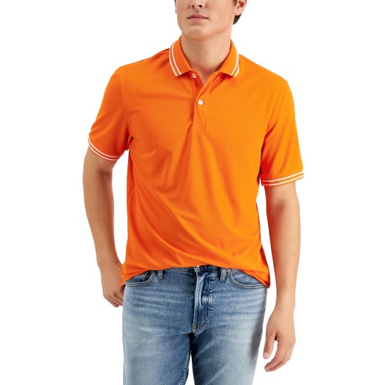  Mens Performance Polo T-Shirt, Orange, Large
