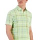  Men’s Textured Windowpane Check Pocket Polo Shirt, Mint Green,M