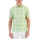  Men’s Textured Windowpane Check Pocket Polo Shirt, Mint Green,M