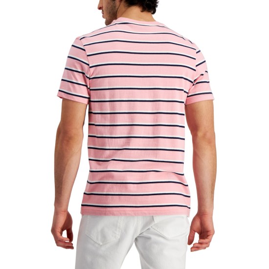  Men’s Triple Stripe T-Shirt, Pink Sky, XX-Large