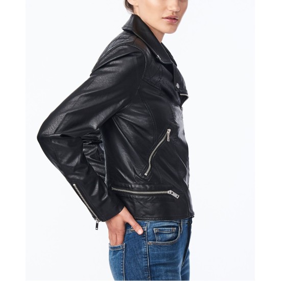  Juniors’ Faux-Leather Moto Jacket, 2XL