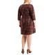 Womens Plus Size Printed Sheath Dress, Rustcopper/20W