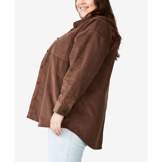  Womans Trendy Plus Size Jacket (Brown, 12WX14W)