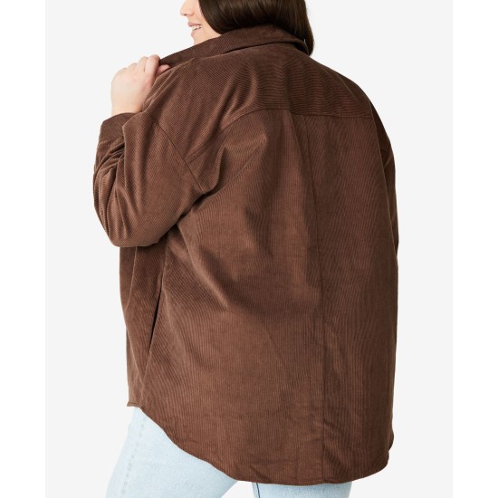  Womans Trendy Plus Size Jacket (Brown, 12WX14W)