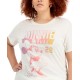  Trendy Plus Size Minnie Mouse-Graphic T-Shirt, Ivory/3X