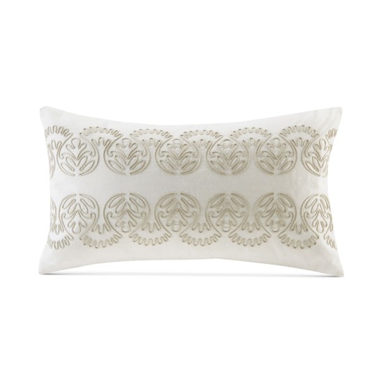  Suzanna 12″ x 20″ Oblong Decorative Pillow, White