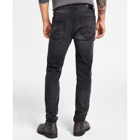  Mens Moto Super-Slim Fit Jeans, 31X32, Black