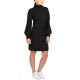  Juniors’ Turtleneck Sweater Dress, Black, X-Small