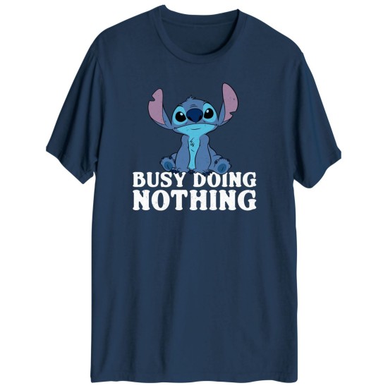  Men’s Busy Doing Nothing Graphic T-shirt, Navy, Small