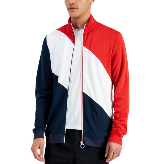  Men’s Regular-Fit Colorblocked Track Jackets, Combo, Small