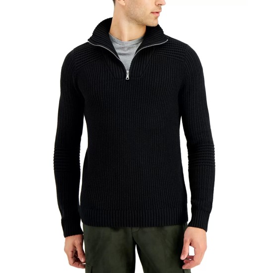 s Men’s Matthew Quarter-Zip Sweater, Black/M