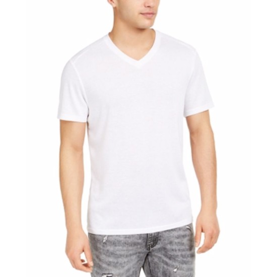  Men’s Perform V-Neck T-Shirt, White, Small