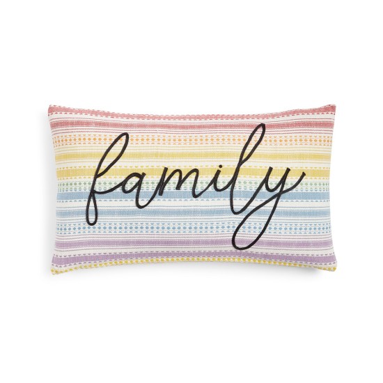  Family Pride Rainbow Stripe Decorative Pillow 14 x 24