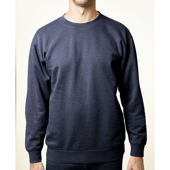  Men’s Crewneck Burnout Fleece Knit Sweatshirt, Navy, XX-Large