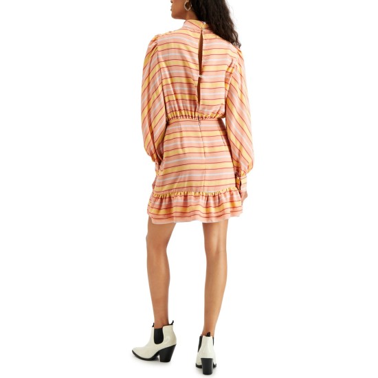  Womens Bobbi Back-slit Mini Dress (Yellow, M)
