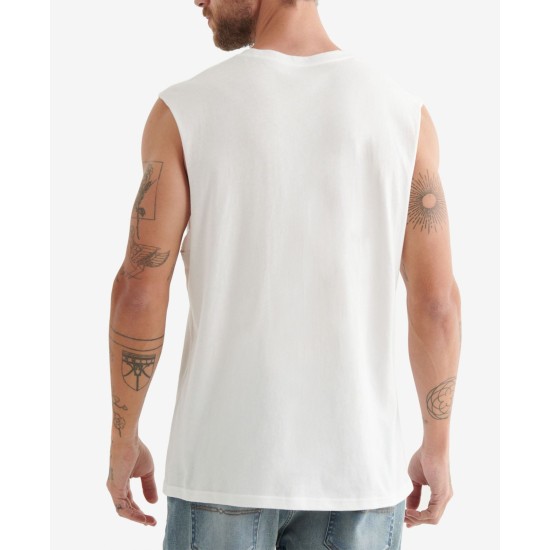  Mens Muscle Tee, X-Large, White