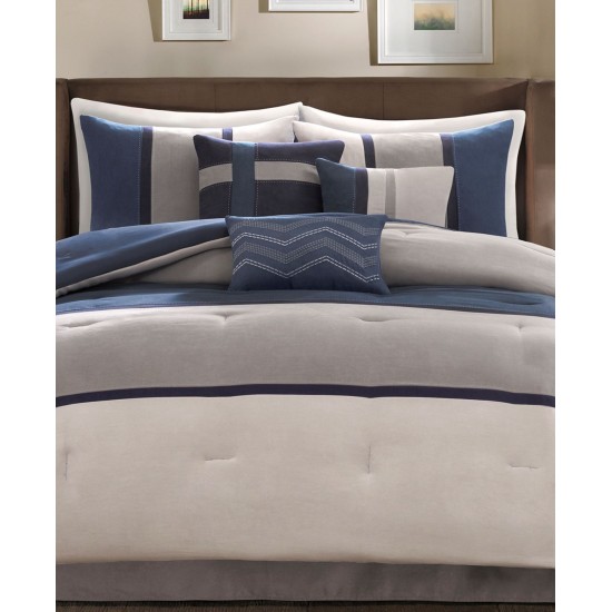  Essentials Palisades 7-pc. Queen Comforter Set, Blue