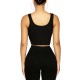  The NW Tank It Back Ribbed Cropped Tank Top, Black, X-Large