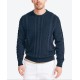  Men’s Cable-Knit Sweater, Navy/Small