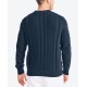  Men’s Cable-Knit Sweater, Navy/Small
