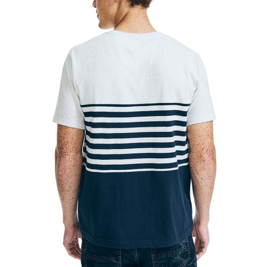  Mens Navy Color Block T-Shirt, Navy/L