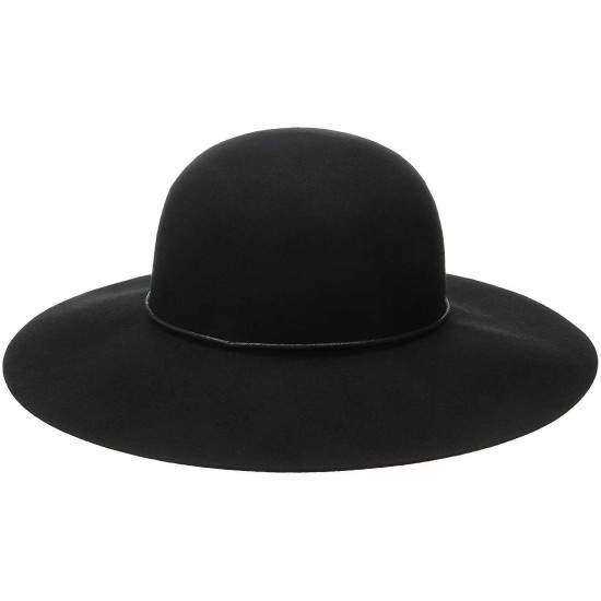Nine West Women’s Felt Floppy Hat With Metal Tube, Black, One Size