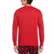  Portfolio Men’s Henley Long-Sleeve Pajama Shirt, Medium, Red