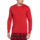  Portfolio Men’s Henley Long-Sleeve Pajama Shirt, Medium, Red