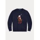  Mens Bear Big Pony Equestrian Player Sweater Navy 2XLarge