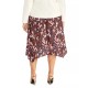  Womens Trendy Plus Size Printed A-Line Skirts, Pink, 1X