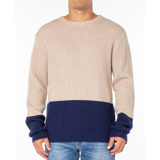  Mens Colorblock Thermal Knit Sweater