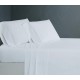 Queen Solid Cotton Percale Sheet Set, White