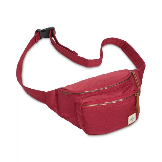  Kieran Canvas Waist Pack Belt Bag, Red